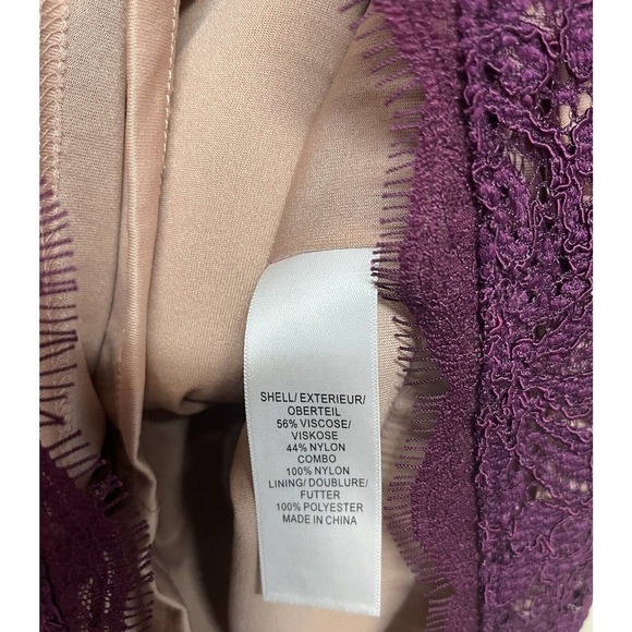 ADRIANNA PAPELL Lace Sheath Dress 3/4 Sleeve Women's Size 10 Burgundy - Picture 8 of 12